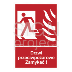 Drzwi przeciwpożarowe, Zamykać! - lewa strona