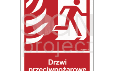 Drzwi przeciwpożarowe, Zamykać! – prawa strona – znak przeciwpożarowy | ISO 7010 | CNBOP