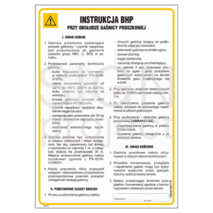 Instrukcja BHP przy gaśnicy proszkowej