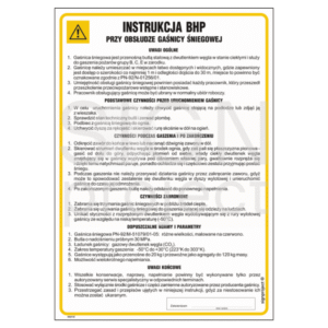 Instrukcja BHP przy gaśnicy śniegowej