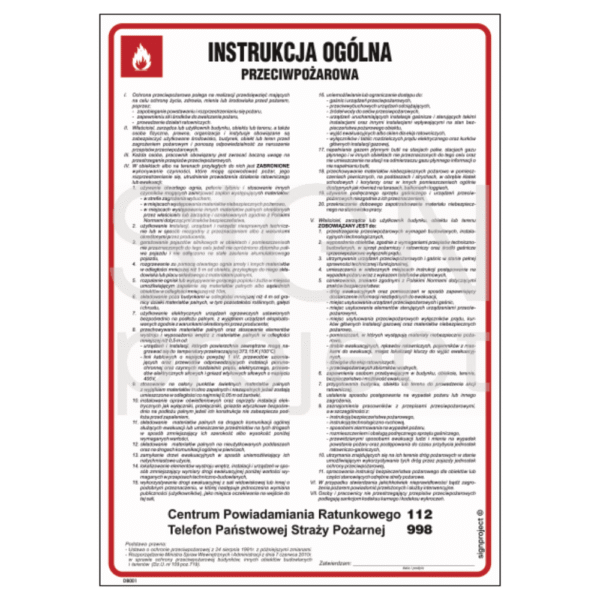 Instrukcja ogólna przeciwpożarowa