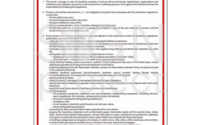 Instrukcja ogólna przeciwpożarowa (wersja angielska)