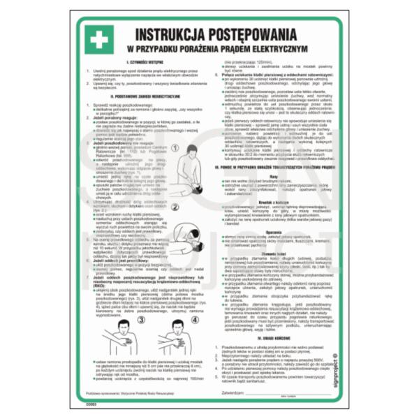 Instrukcja postępowania w przypadku porażenia prądem elektrycznym