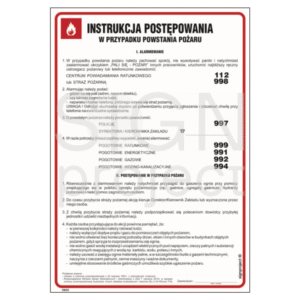 Instrukcja postępowania w przypadku powstania pożaru
