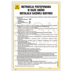 Instrukcja postępowania w razie awarii instalacji gazowej budynku