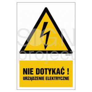 Nie dotykać urządzenie elektryczne