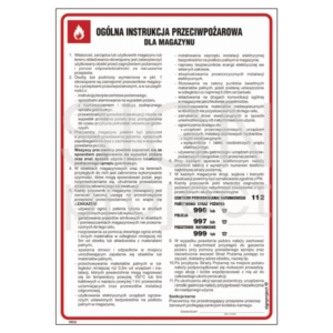 Ogólna Instrukcja przeciwpożarowa dla magazynu