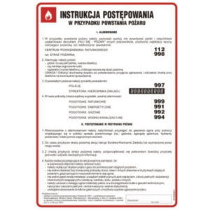 Postępowania w przypadku powstania pożaru