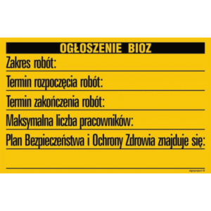Tablica Budowlana BIOZ