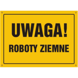 Uwaga Roboty ziemne