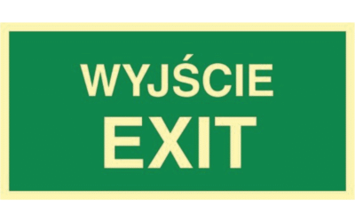 Wyjście exit – znak fotoluminescencyjny ISO 7010