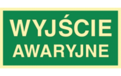Wyjście awaryjne – znak fotoluminescencyjny ISO 7010