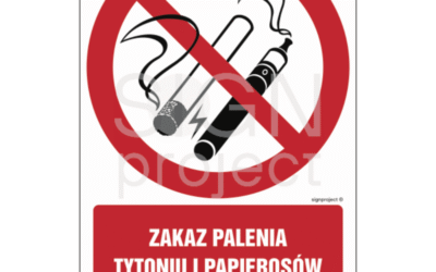 Zakaz palenia tytoniu i papierosów elektronicznych