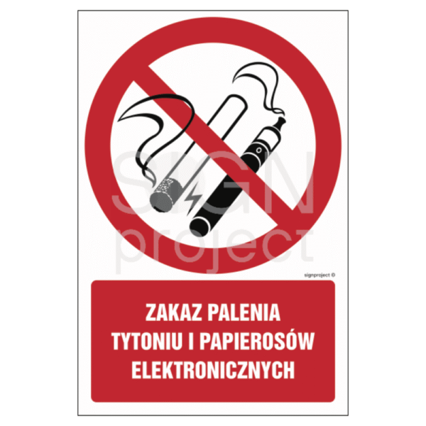 Zakaz palenia tytoniu i papierosów elektronicznych