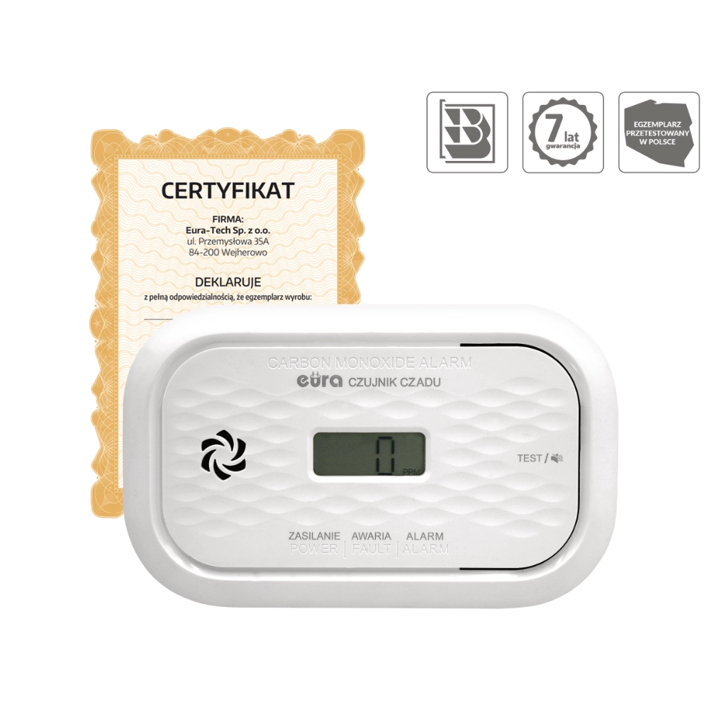 Czujnik czadu „EURA” CD-72A2v7300/B