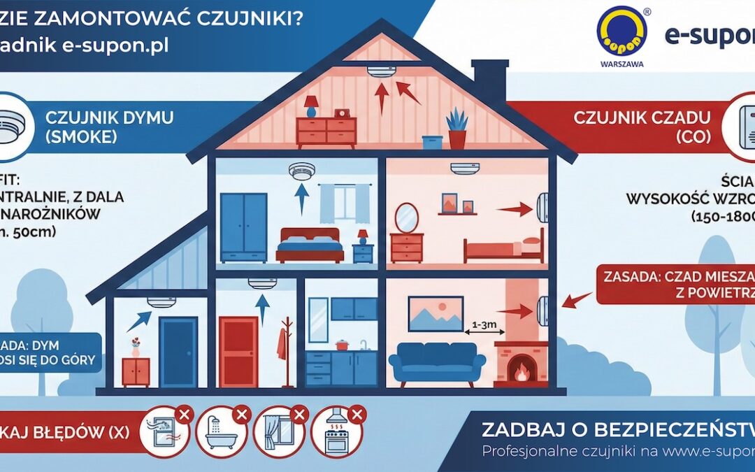 Gdzie zamontować czujnik czadu i dymu? Poradnik | e-supon.pl